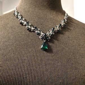 Sterling Silver and Green Necklace